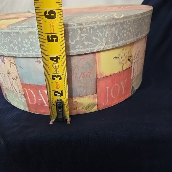 Vintage 2006 Kylie Jordan Ladies Hat Box With Handle, 13” Diameter, 5.5” Height - Picture 7 of 7